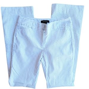 White House Black Market Modern Boot Vertical Black Stripes Pants Size 00